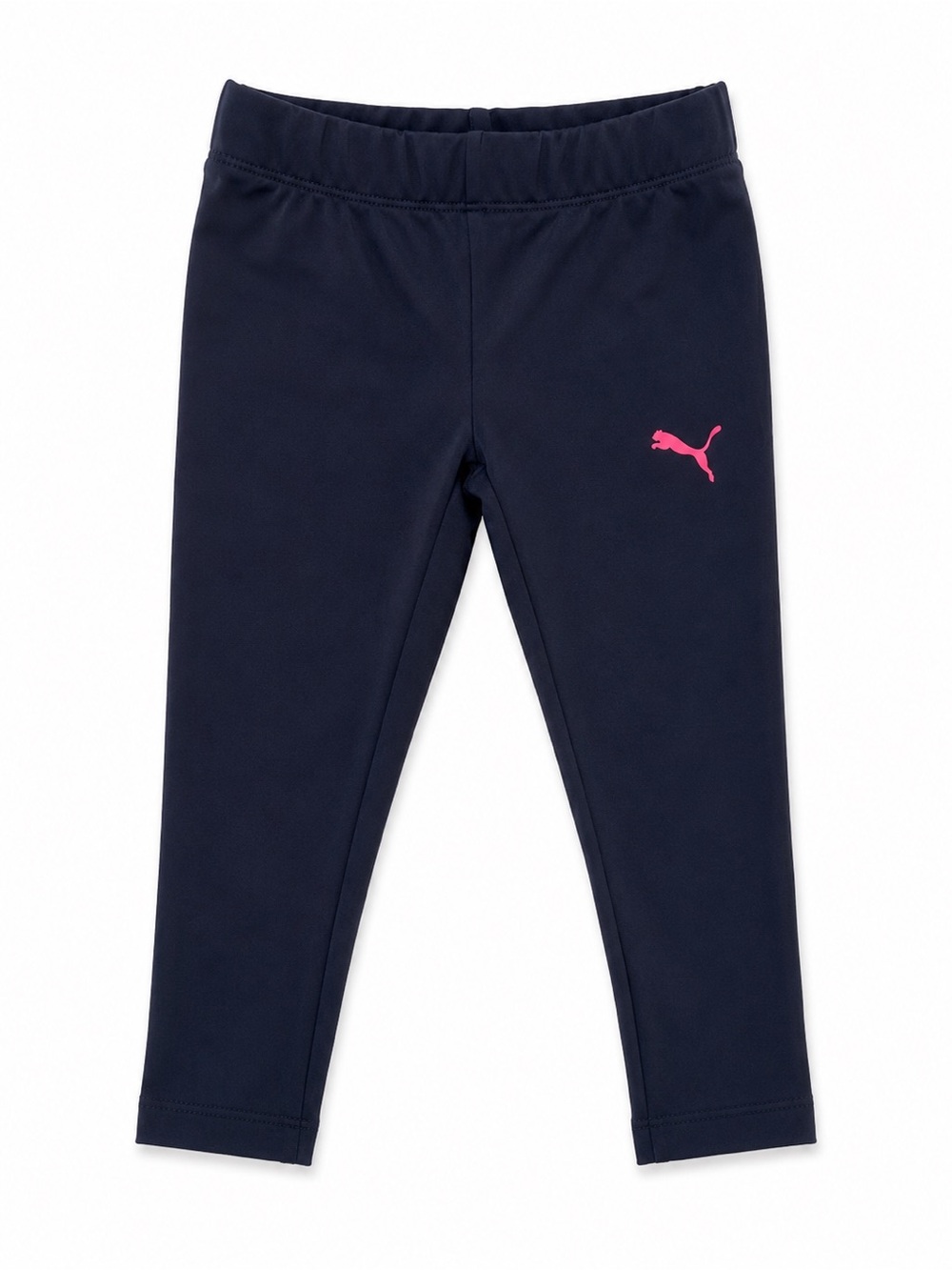 Puma Navy Girls' Leggings with Pink Puma Logo